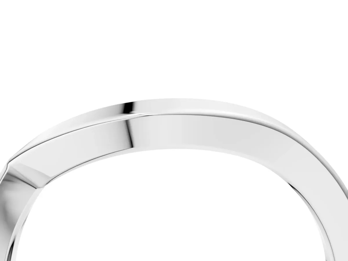 Chevron Curved Solitaire Band White gold