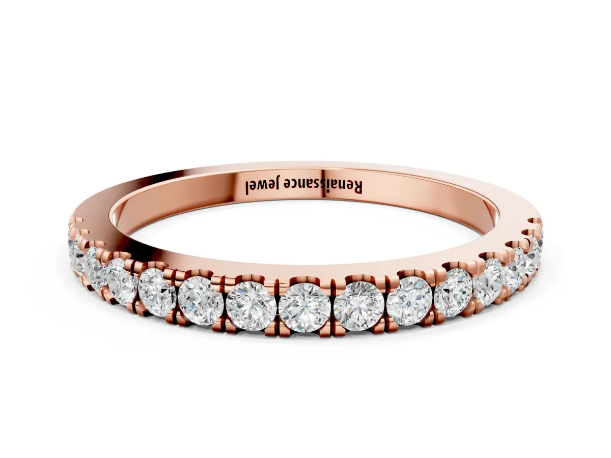Round Diamond Eternity Band with Prong Setting Rose gold