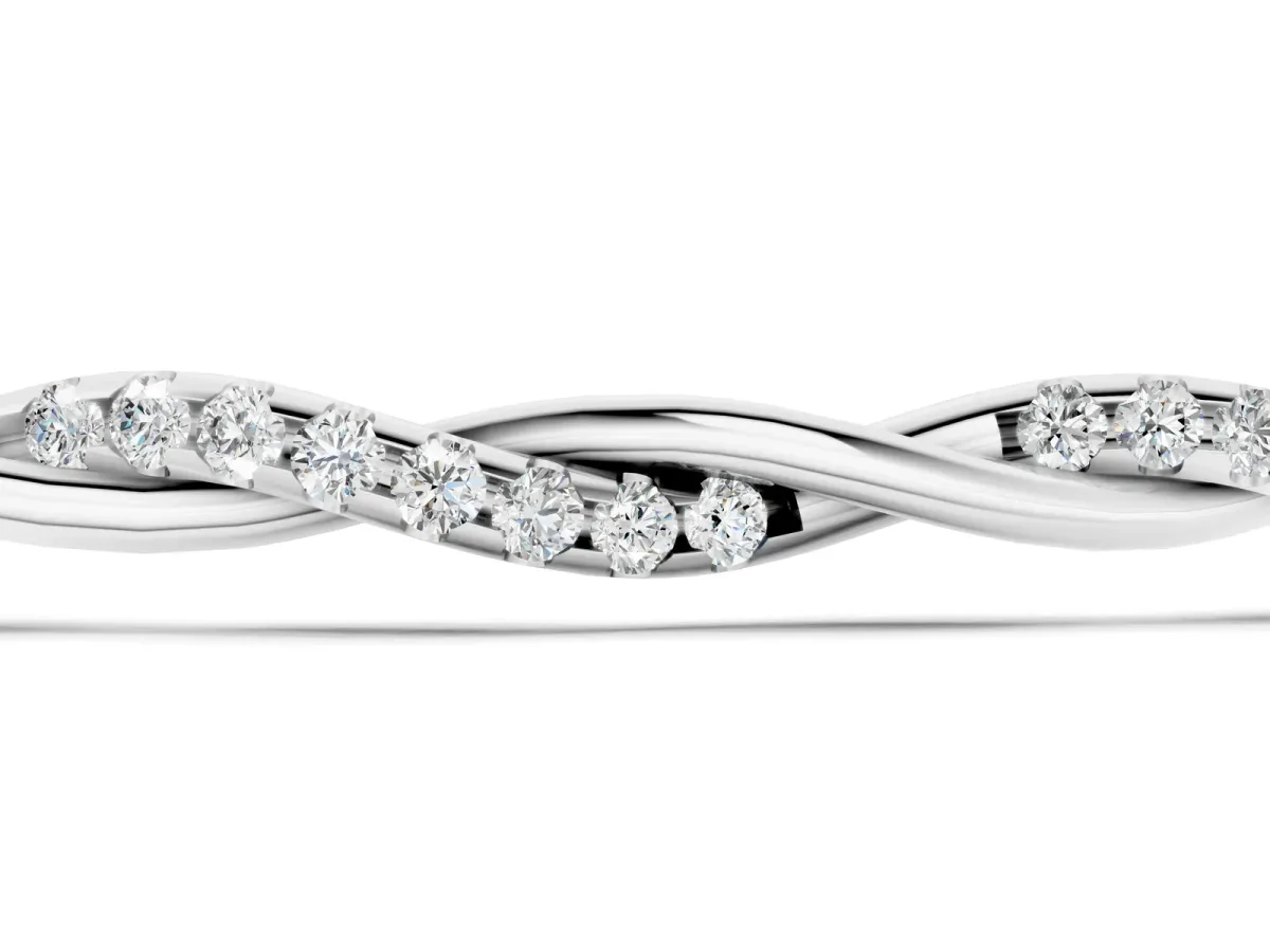 Twisted Diamond Round-Cut Cable Chain Bracelet with Bezel Setting Silver