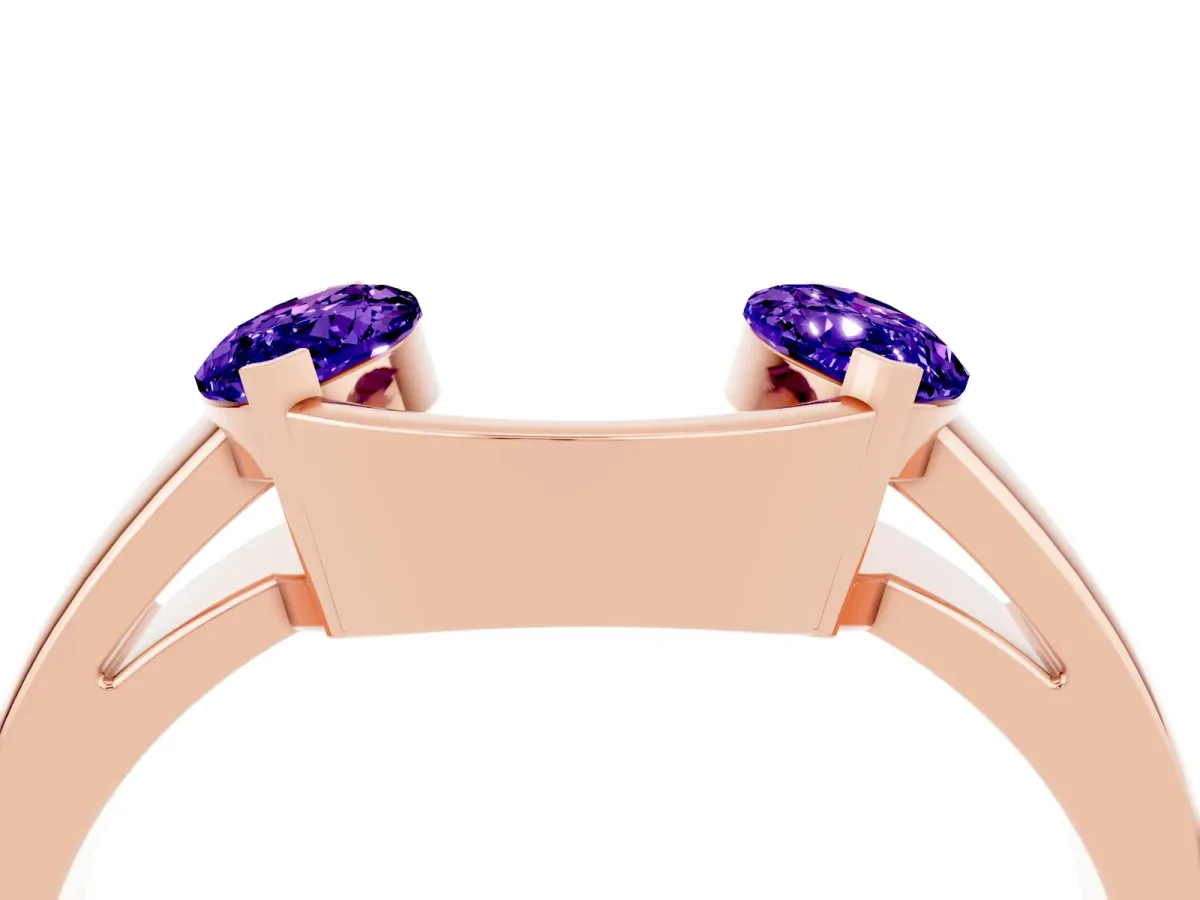 Marquise Tanzanite Open Band Ring with Tension Setting Rose gold
