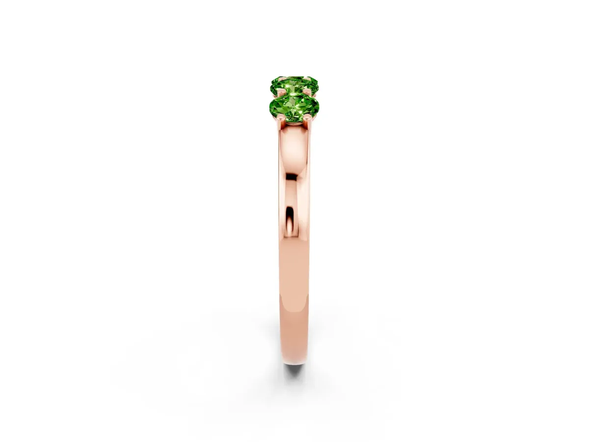 Four-Stone Round Peridot Prong-Set Band Rose gold