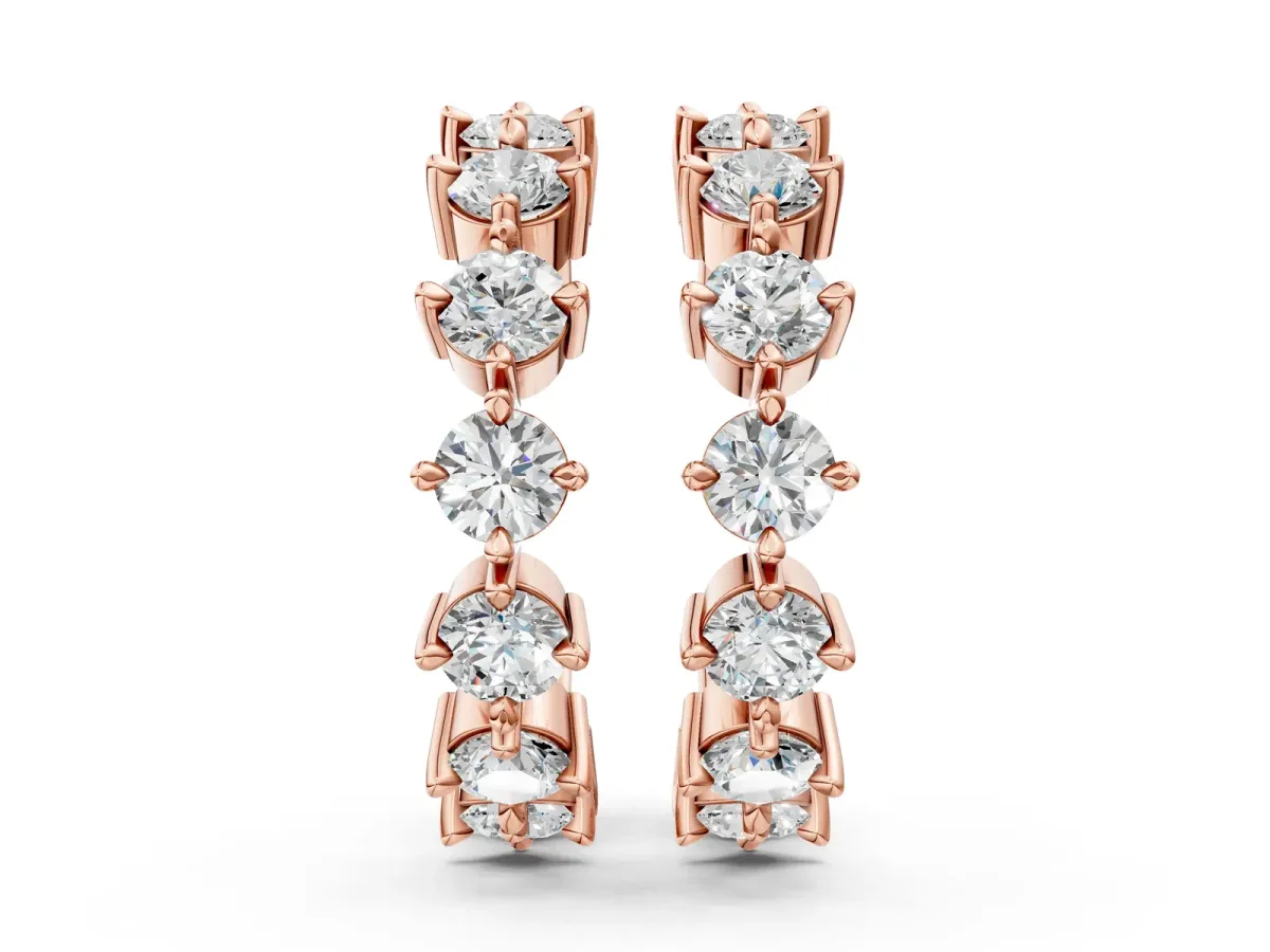 Round Diamond Starlight Ear Cuff Rose gold