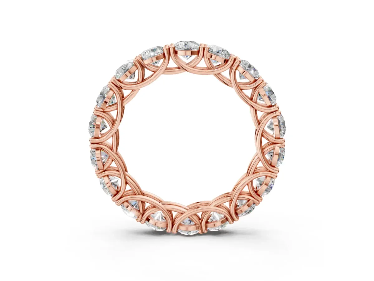 Round Diamond Woven Full Eternity Band Rose gold