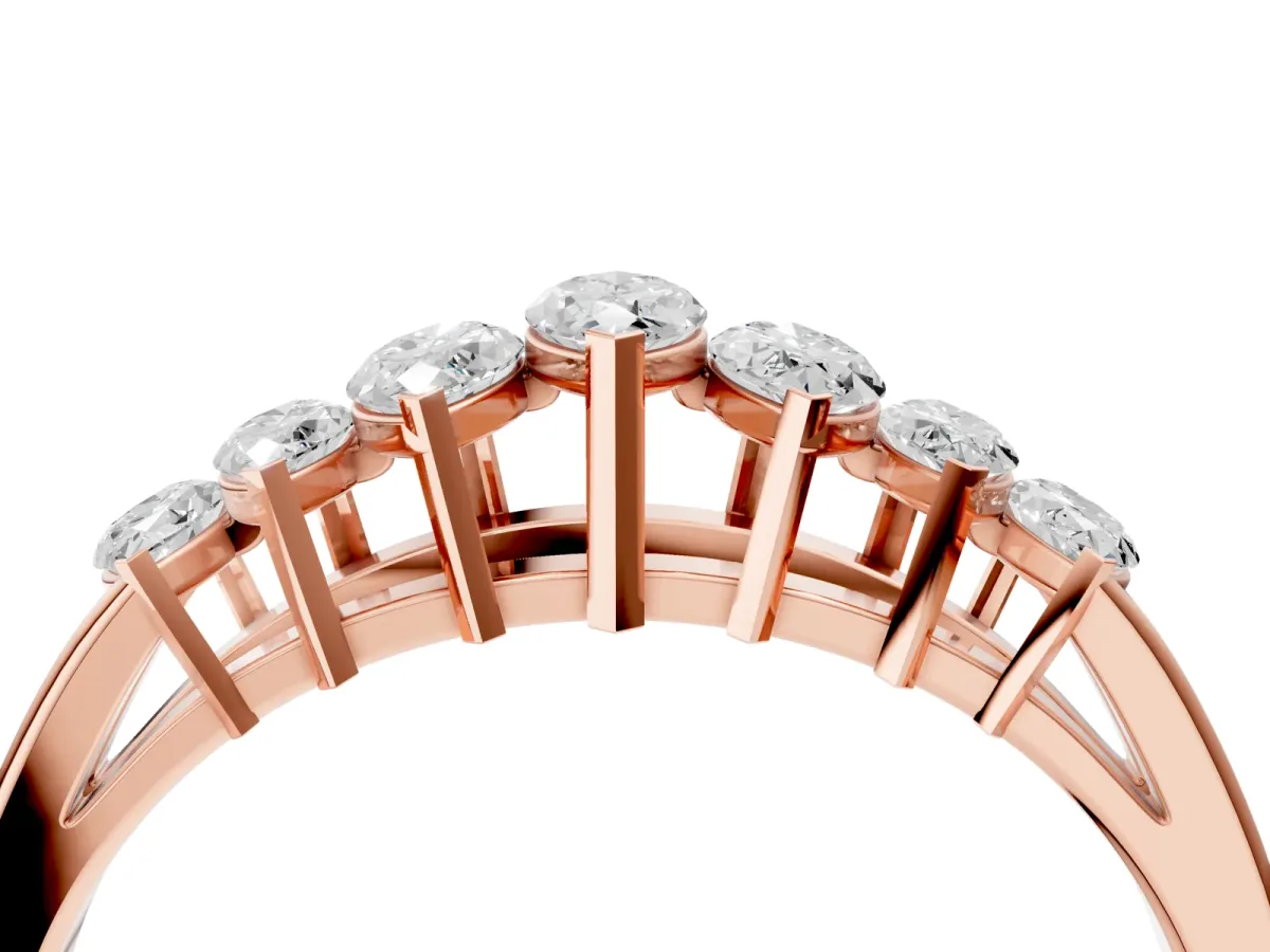 Marquise Diamond Prong-Set Half-Eternity Band Rose gold