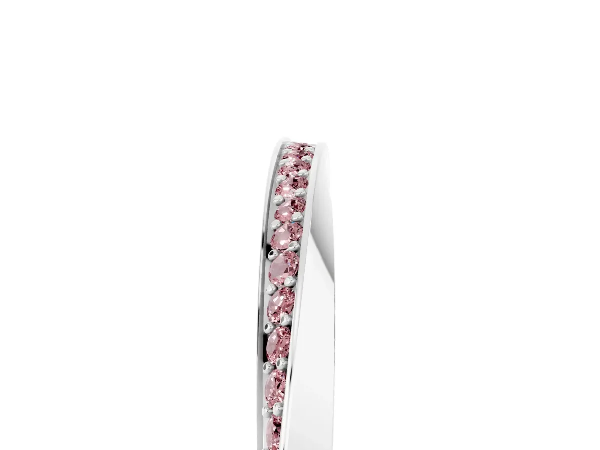 Pavé Round Morganite Twist Band White gold
