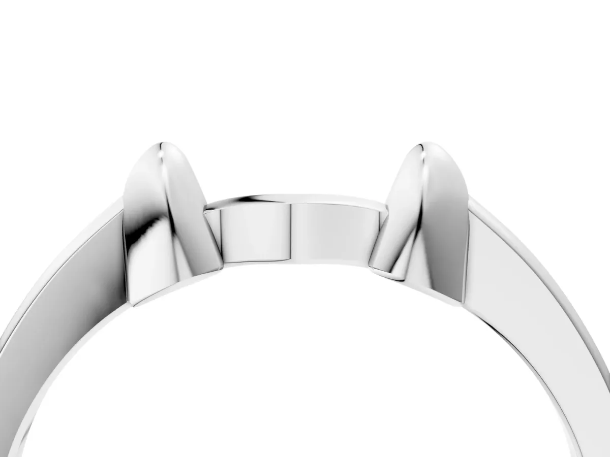 Bamboo-Inspired Plain Metal Band Silver