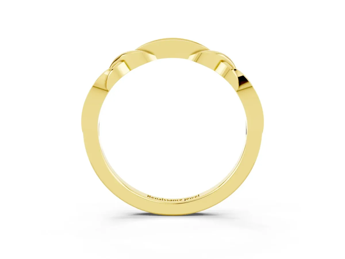 Twisted Marquise Blue Sapphire Pavé Band with Shared Prong Setting Yellow gold