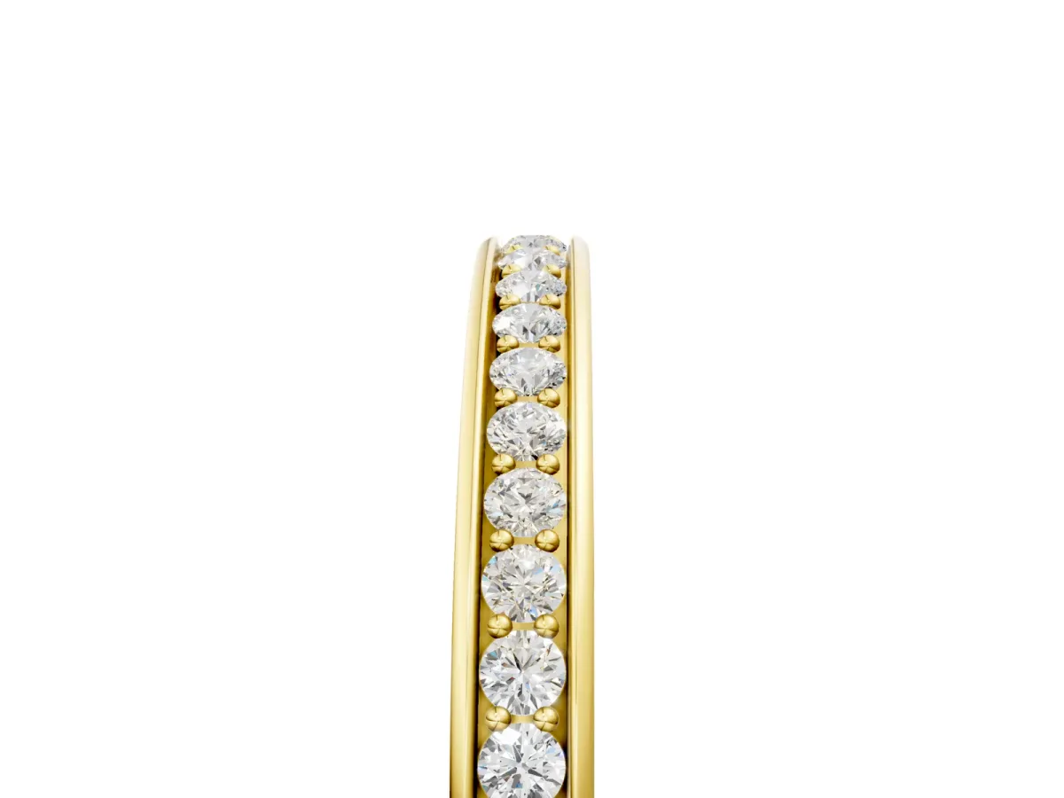 Round Diamond Pavé Set Eternity Band with Channel Setting Yellow gold