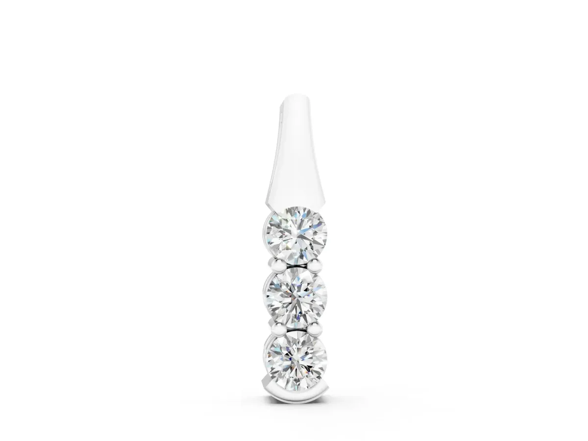 Four-Stone Round Diamond Channel-Set Pendant White gold