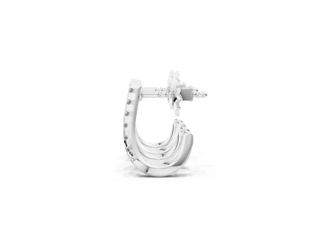 Round Diamond Zuri Huggie Hoop Earrings Platinum