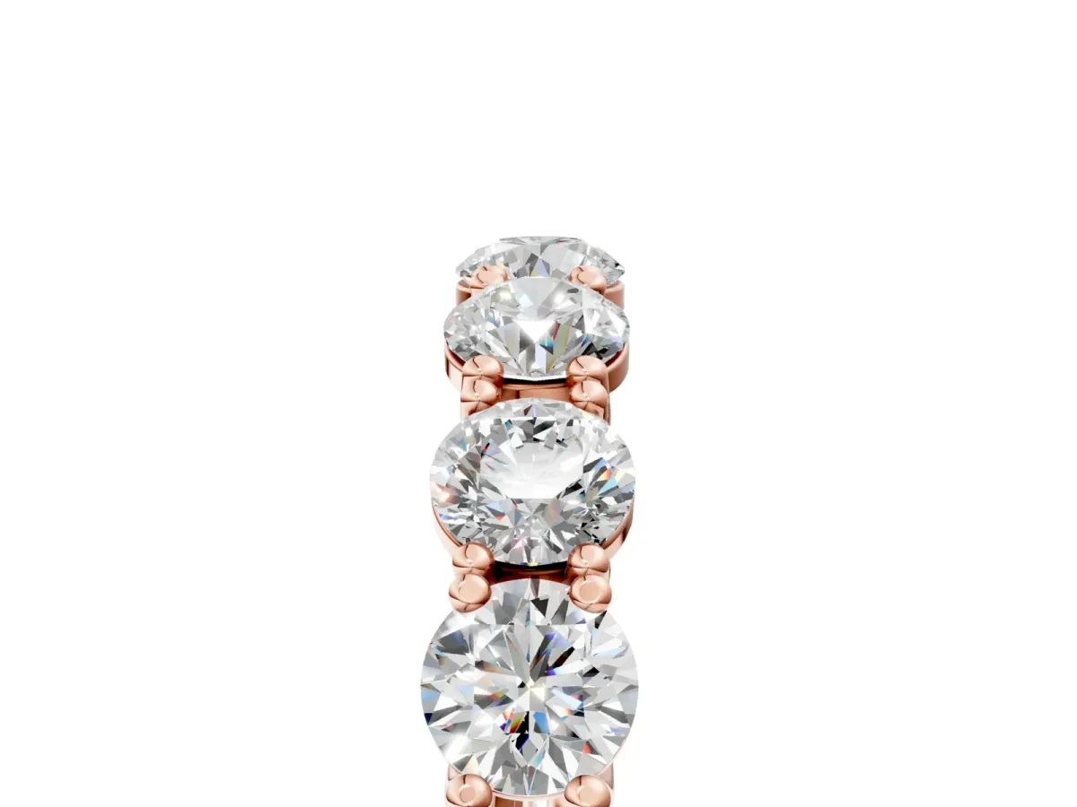 Round Diamond Woven Full Eternity Band Rose gold