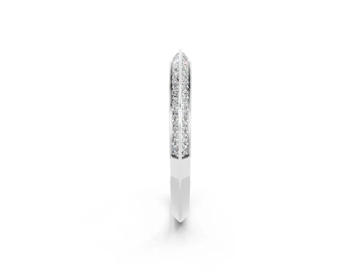 Double Row Pavé Round Moissanite Eternity Band with Channel Setting Platinum