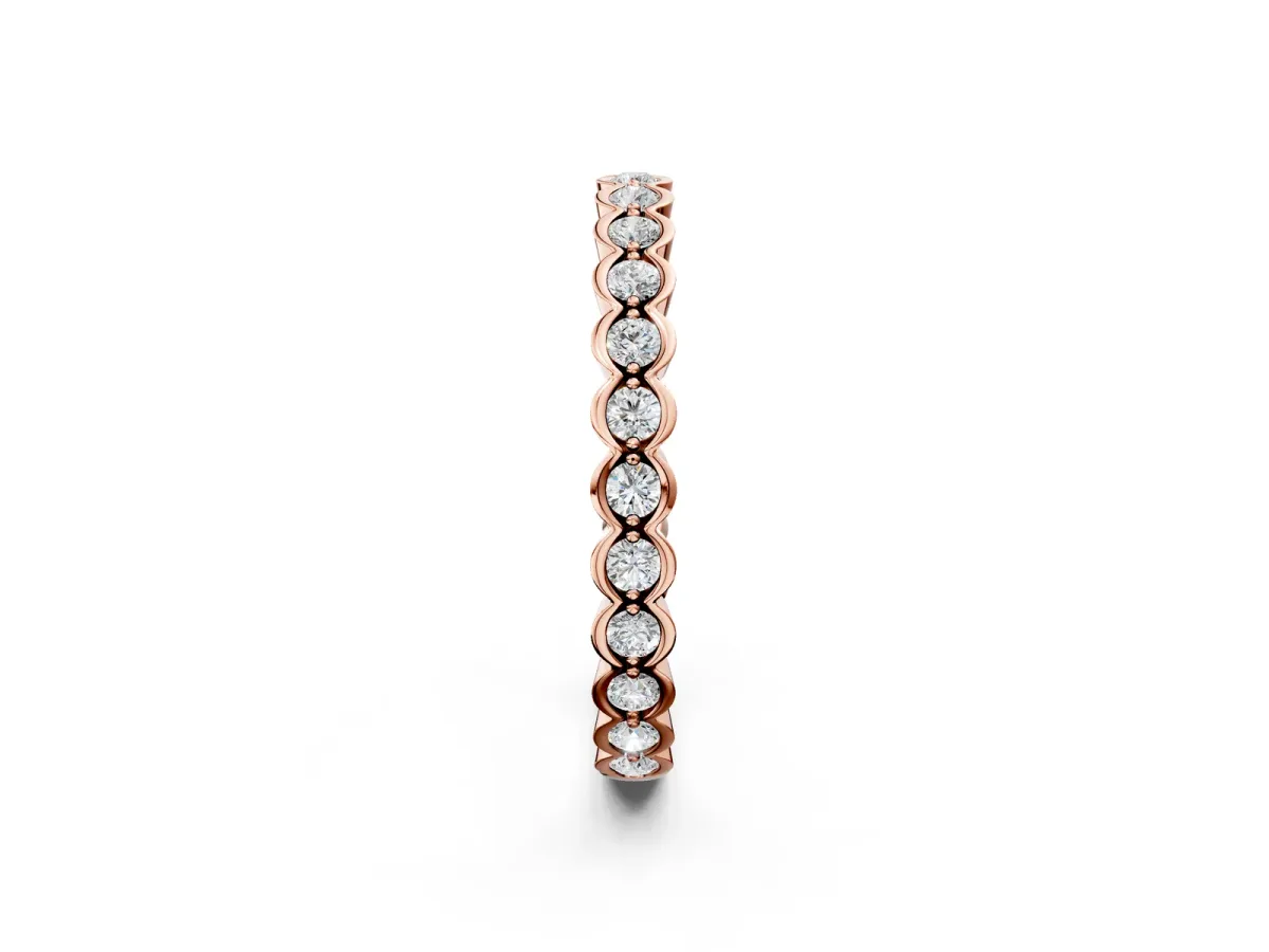 Round Diamond Bezel Set Eternity Band Rose gold