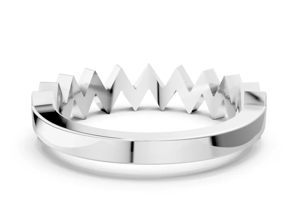 Zigzag Chevron Band Platinum