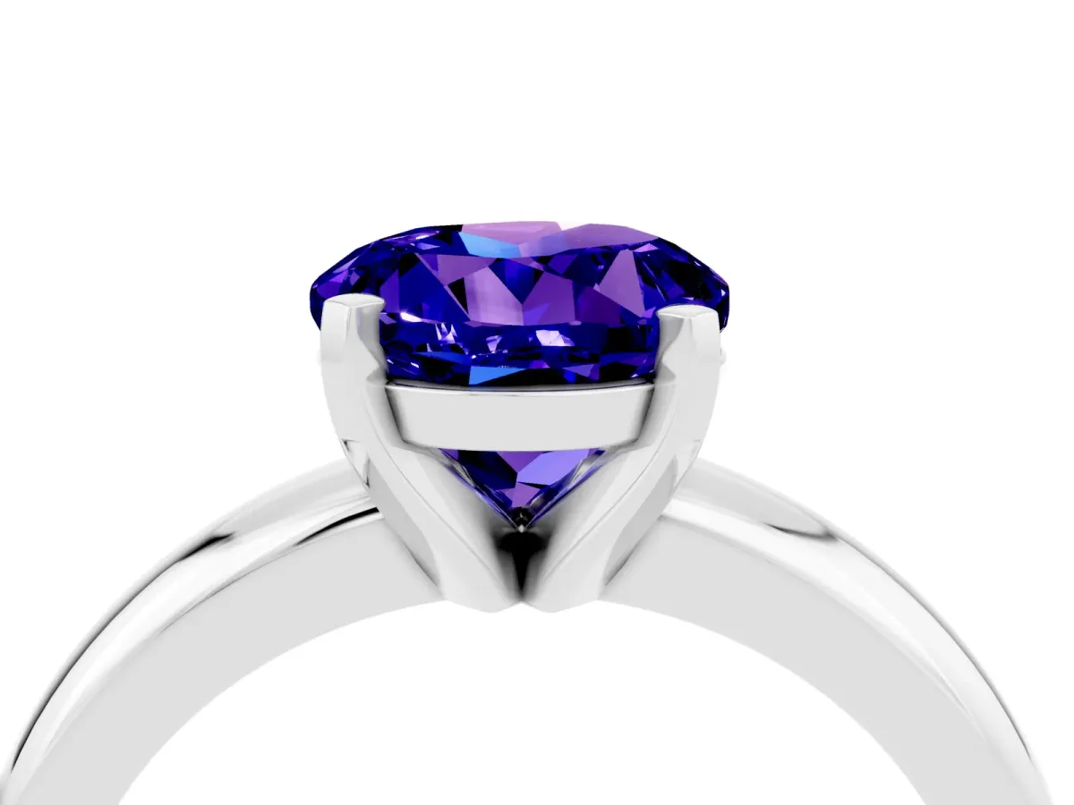 Round Tanzanite Leaf Eternity Band with Bezel Setting Platinum