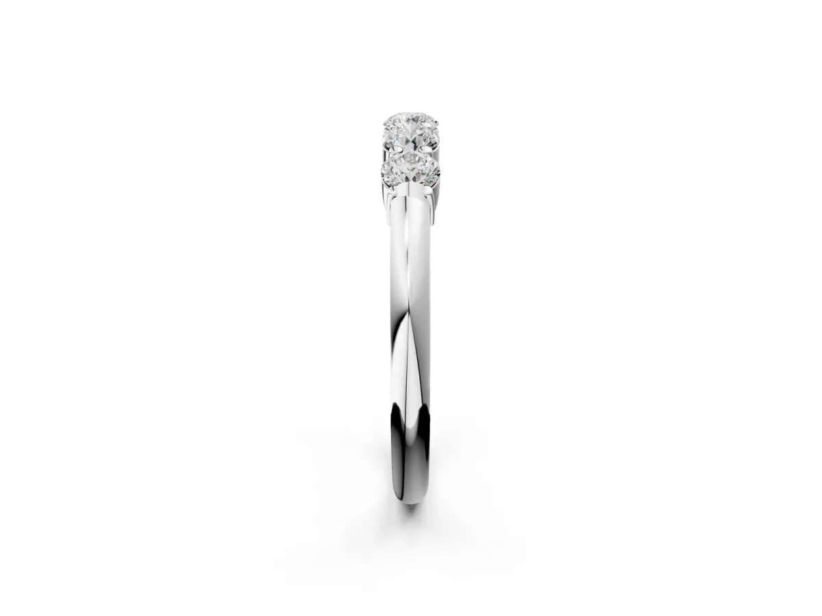 Five-Stone Round Diamond Prong Set Half-Eternity Band White gold