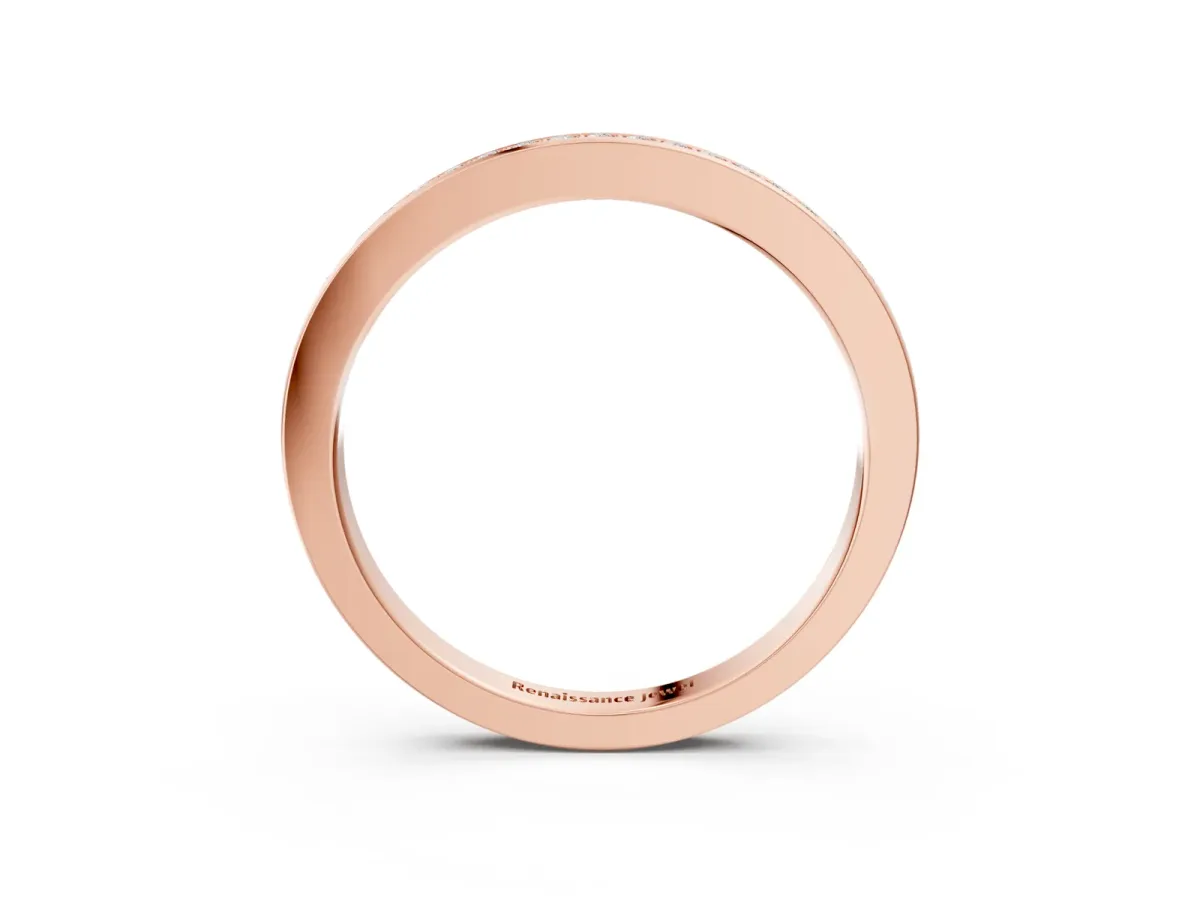 Round Diamond Half Eternity Pavé Band Rose gold