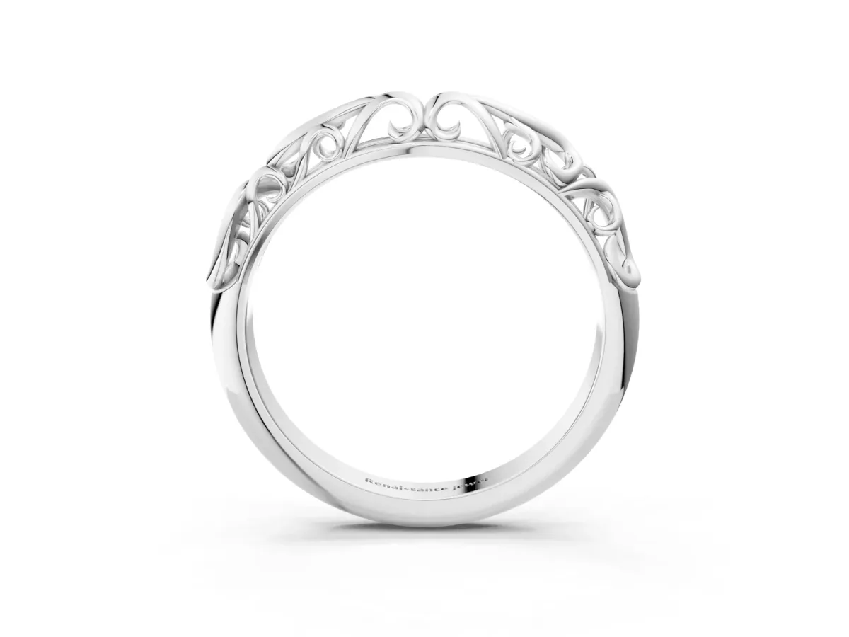 Twisted Vine Filigree Band White gold
