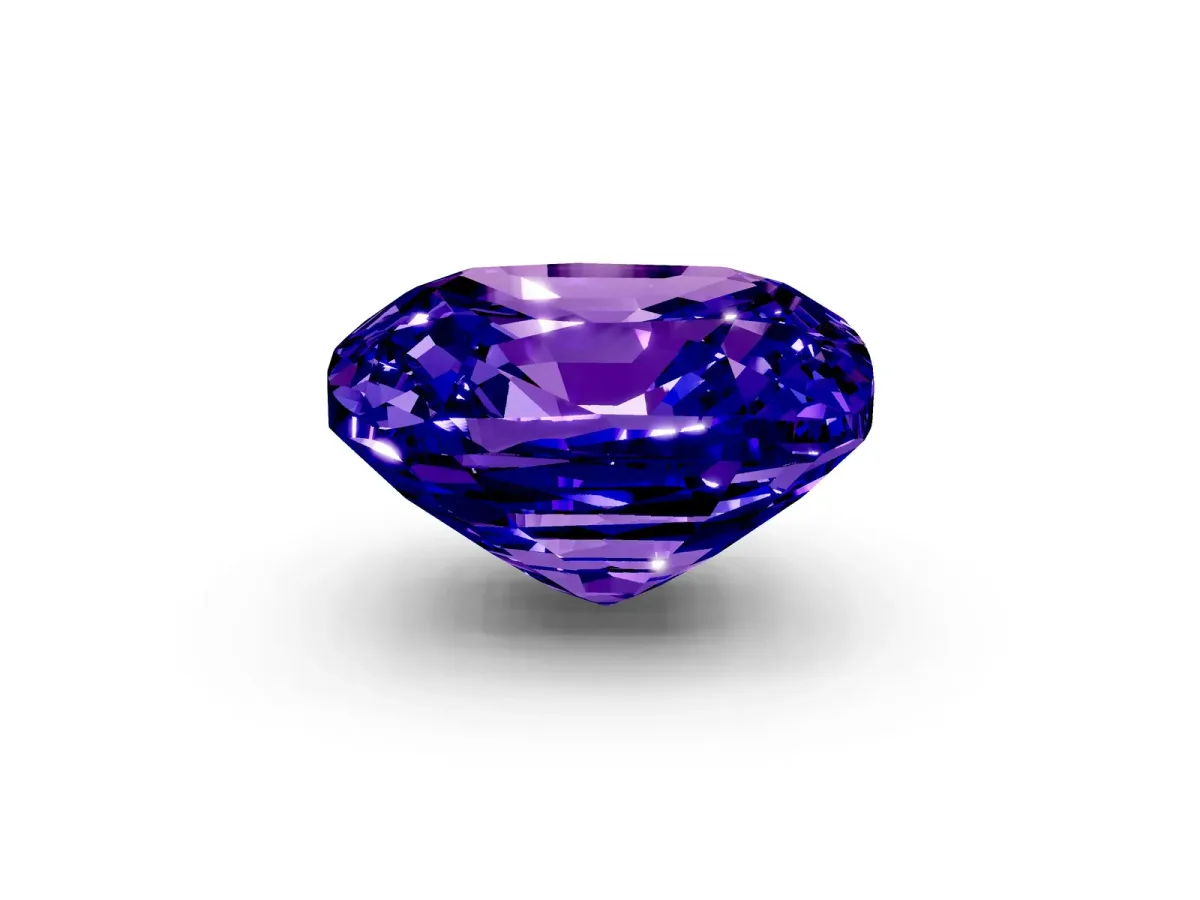 Cushion Cut Tanzanite Scattered Round Accent Ring with Prong Setting Platinum