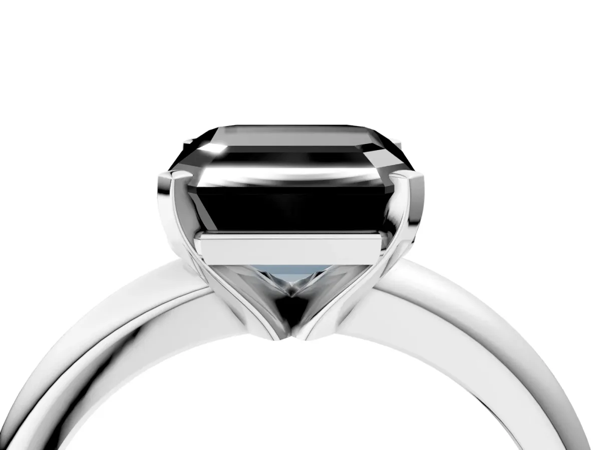 Pavé Round Moissanite Twist Band Silver