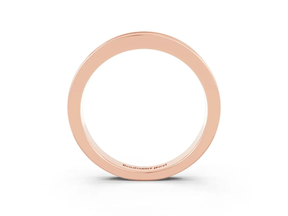 Channel Set Round Tanzanite Eternity Band Rose gold