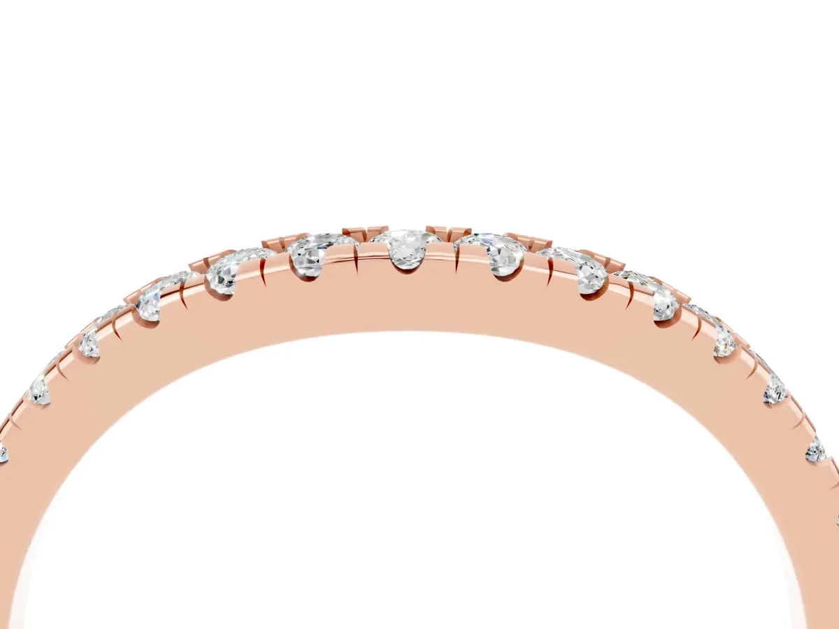 Moissanite Pavé Curved Wedding Band Rose gold