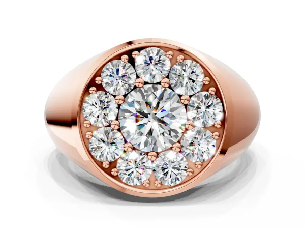 Round Diamond Dome Promise Ring Rose gold