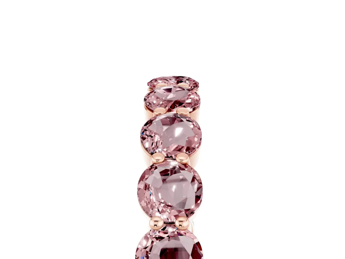 Round Morganite Eternity Band with U-Prong Setting Rose gold