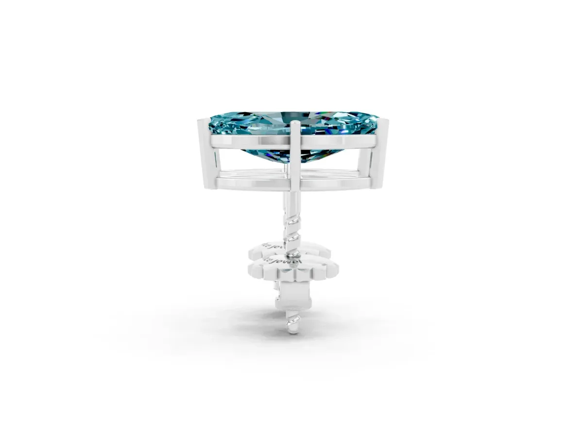Marquise Cut Blue Topaz Stud Earrings Platinum
