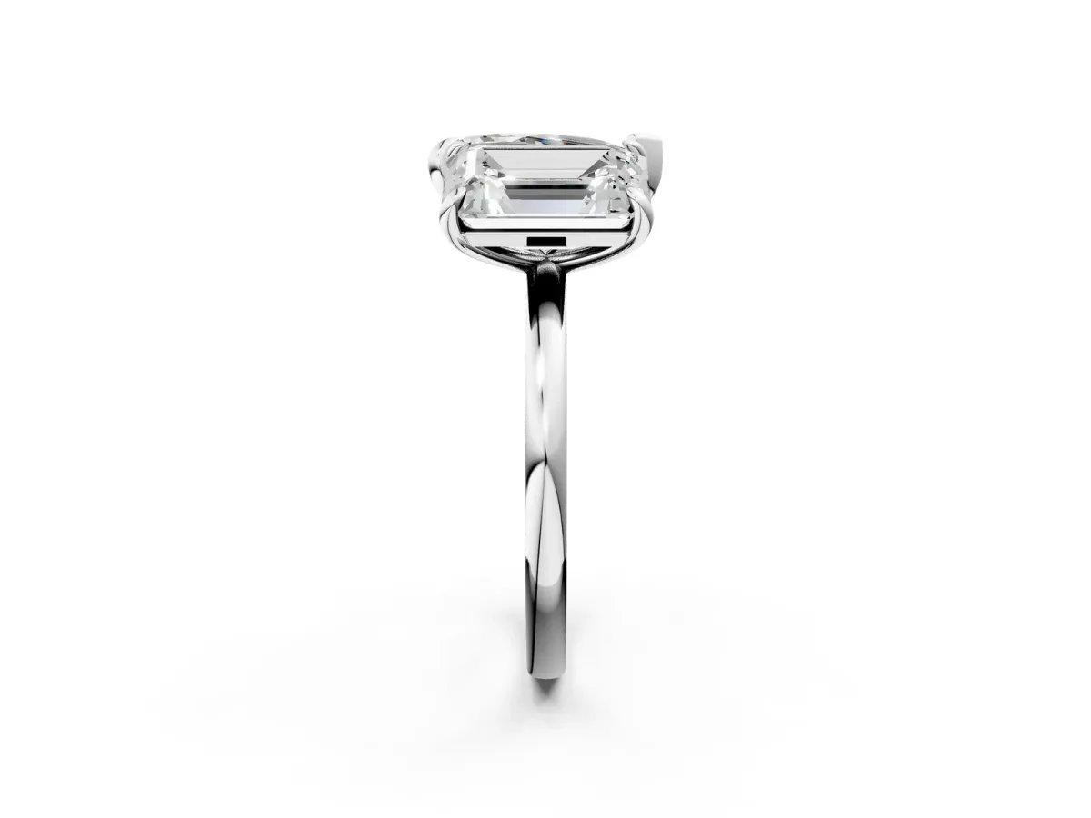 Pear and Radiant Toi Moi Ring with Prong Setting and Plain Band Silver