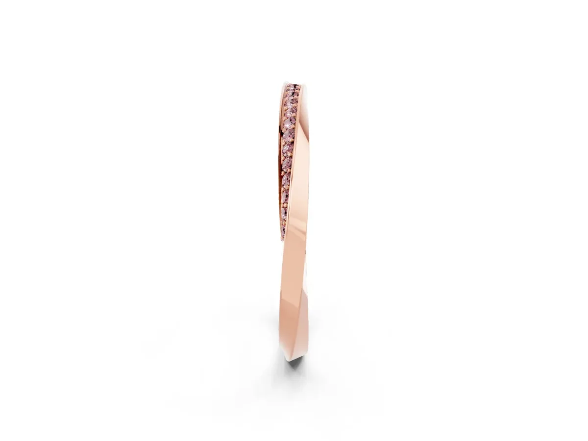 Pavé Round Morganite Twist Band Rose gold