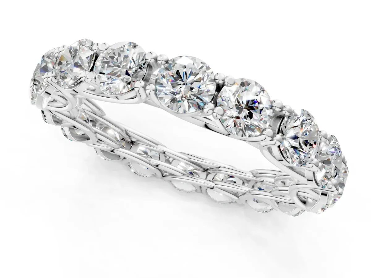 Round Diamond Woven Full Eternity Band Platinum