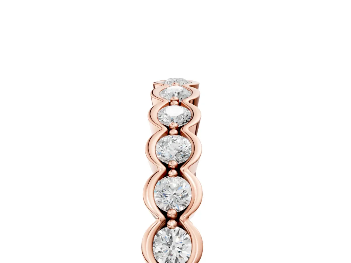 Round Diamond Bezel Set Eternity Band Rose gold