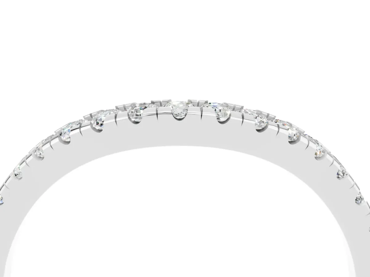 Moissanite Pavé Curved Wedding Band White gold