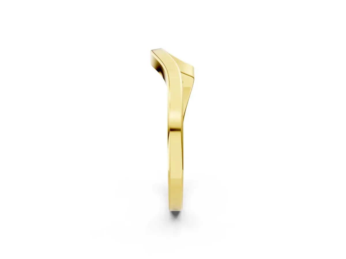 Chevron Curved Solitaire Band Yellow gold