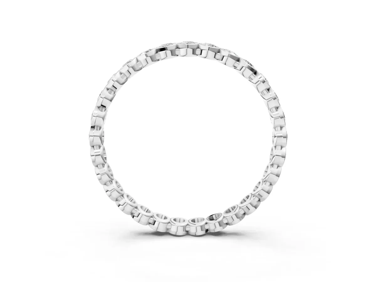Bezel-Set Round Diamond Eternity Band Platinum
