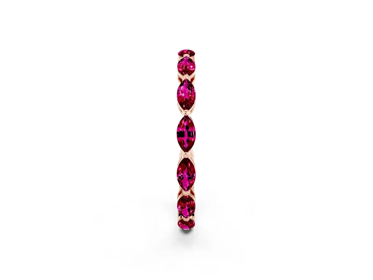 Marquise Garnet Eternity Band with U-Prong Setting Rose gold