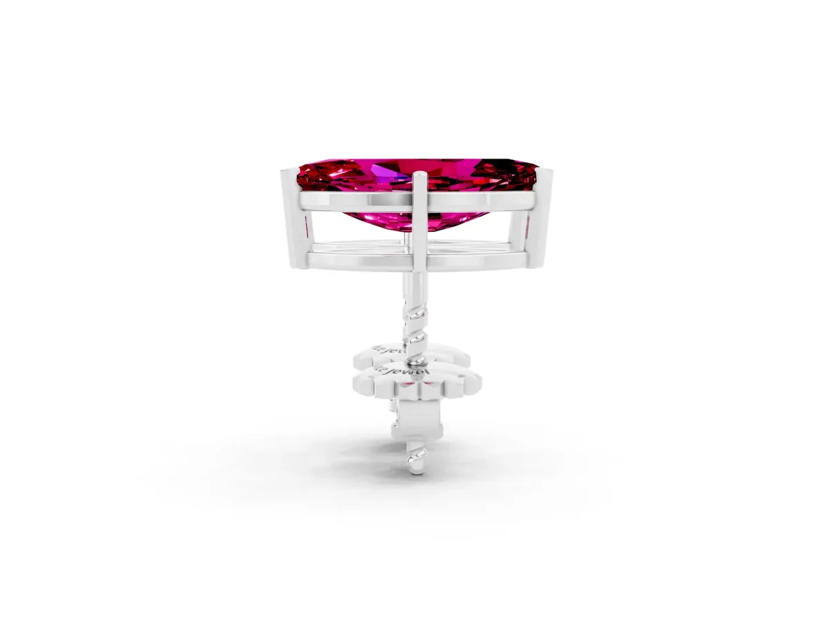 Marquise Cut Garnet Stud Earrings Silver