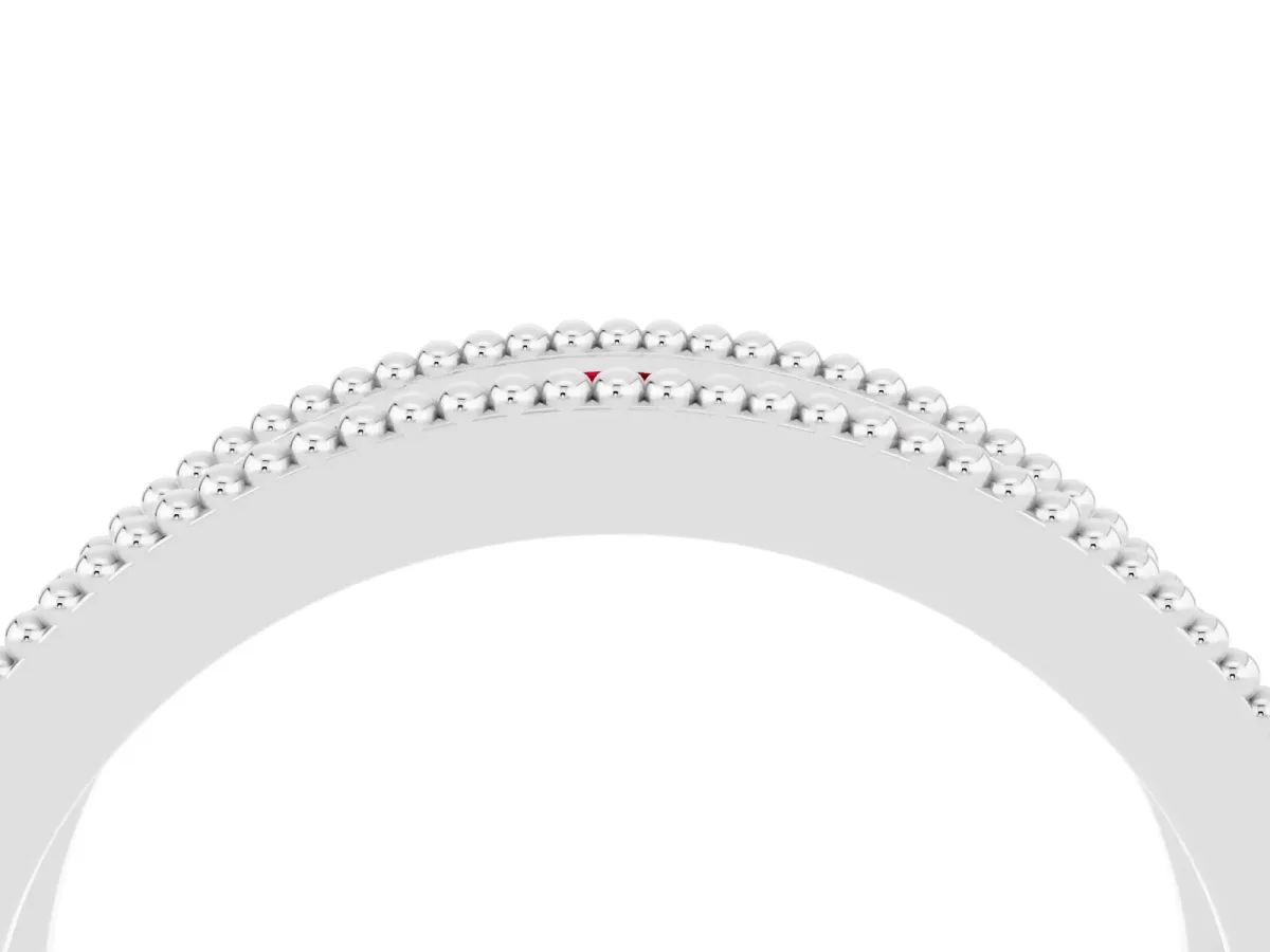 Round Ruby Twist Milgrain Band with Bezel Setting Platinum