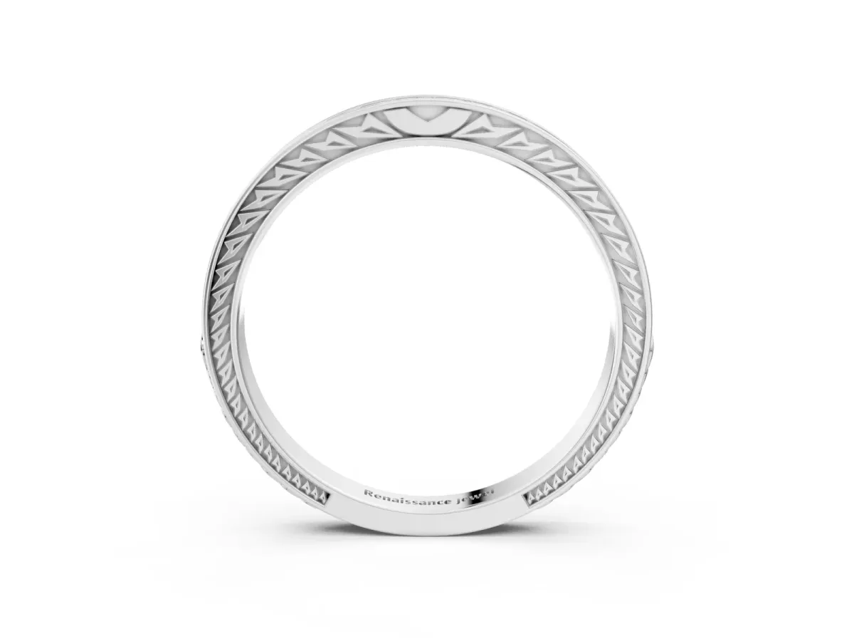 Round Cut Diamond Pavé Eternity Band with Channel Setting Platinum