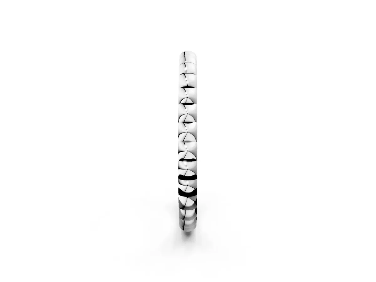 Bezel Set Round Stone Eternity Band Silver