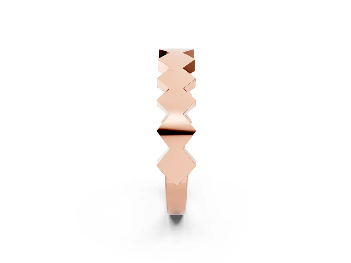 Zigzag Chevron Band with No Stone Rose gold