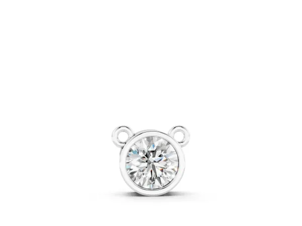 Bezel Round Solitaire Pendant White gold