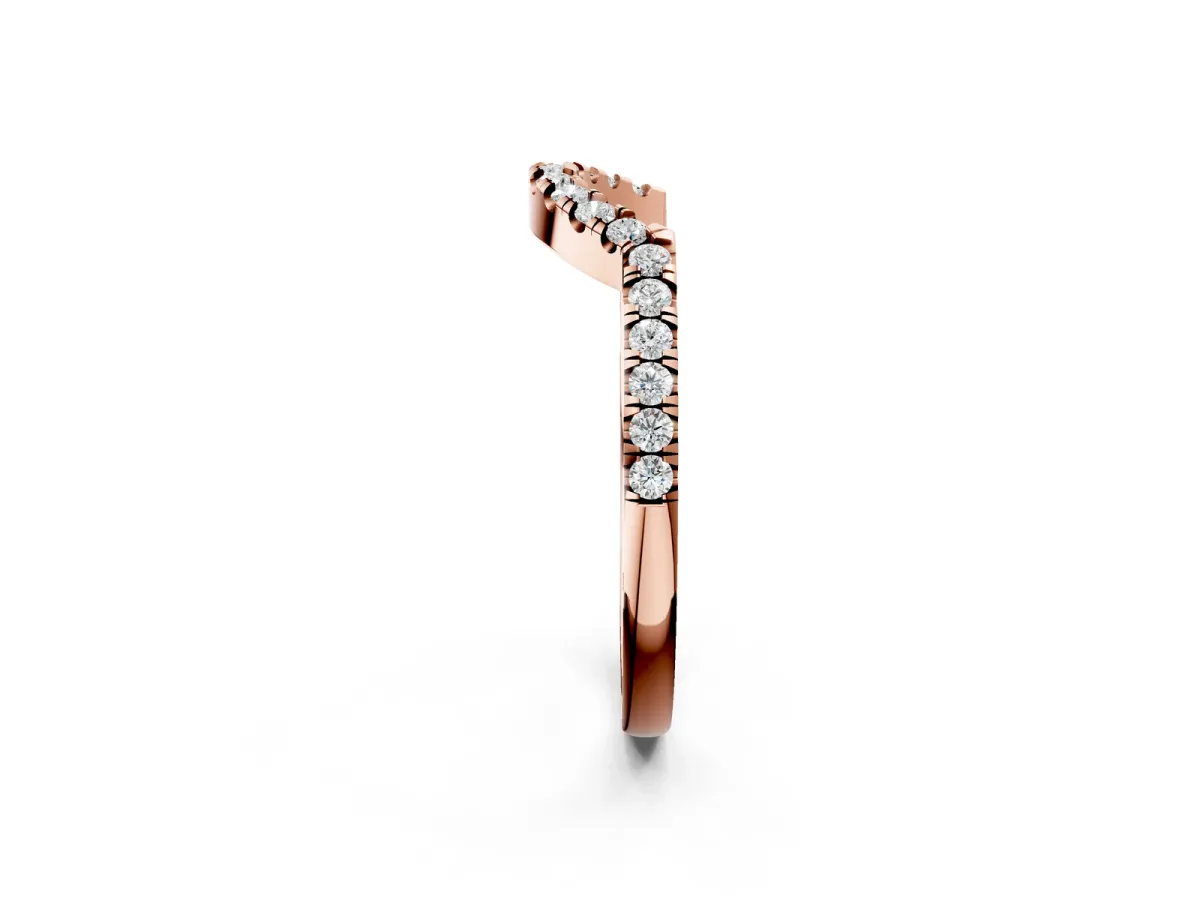 Round Diamond Wavy Eternity Band with Prong Setting Rose gold