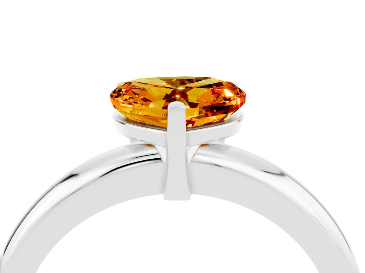 Pavé Round Yellow Sapphire Twist Band Platinum
