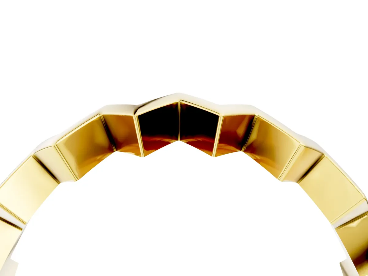 Zigzag Chevron Band Yellow gold