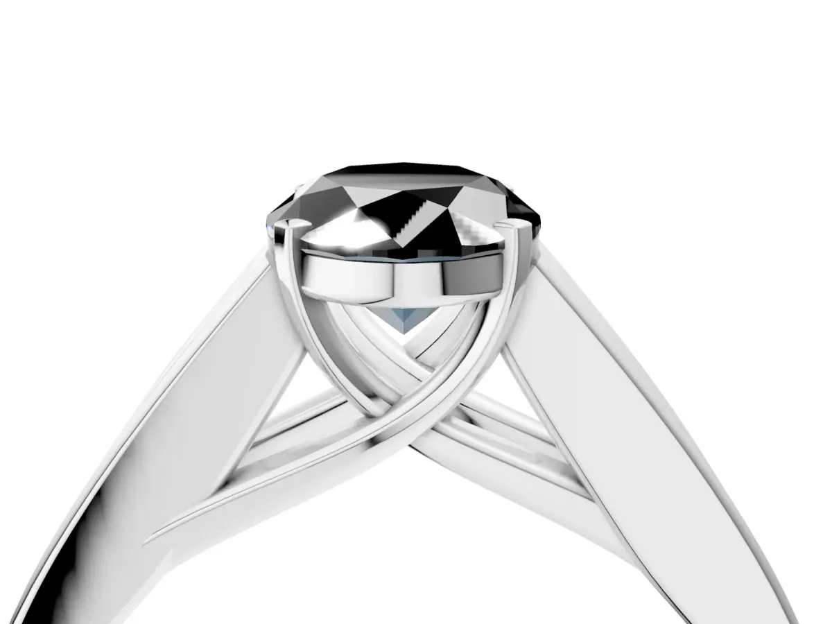 Fancy Black Oval Cut Cut Channel Set Solitaire Ring with Four-Prong Setting Silver