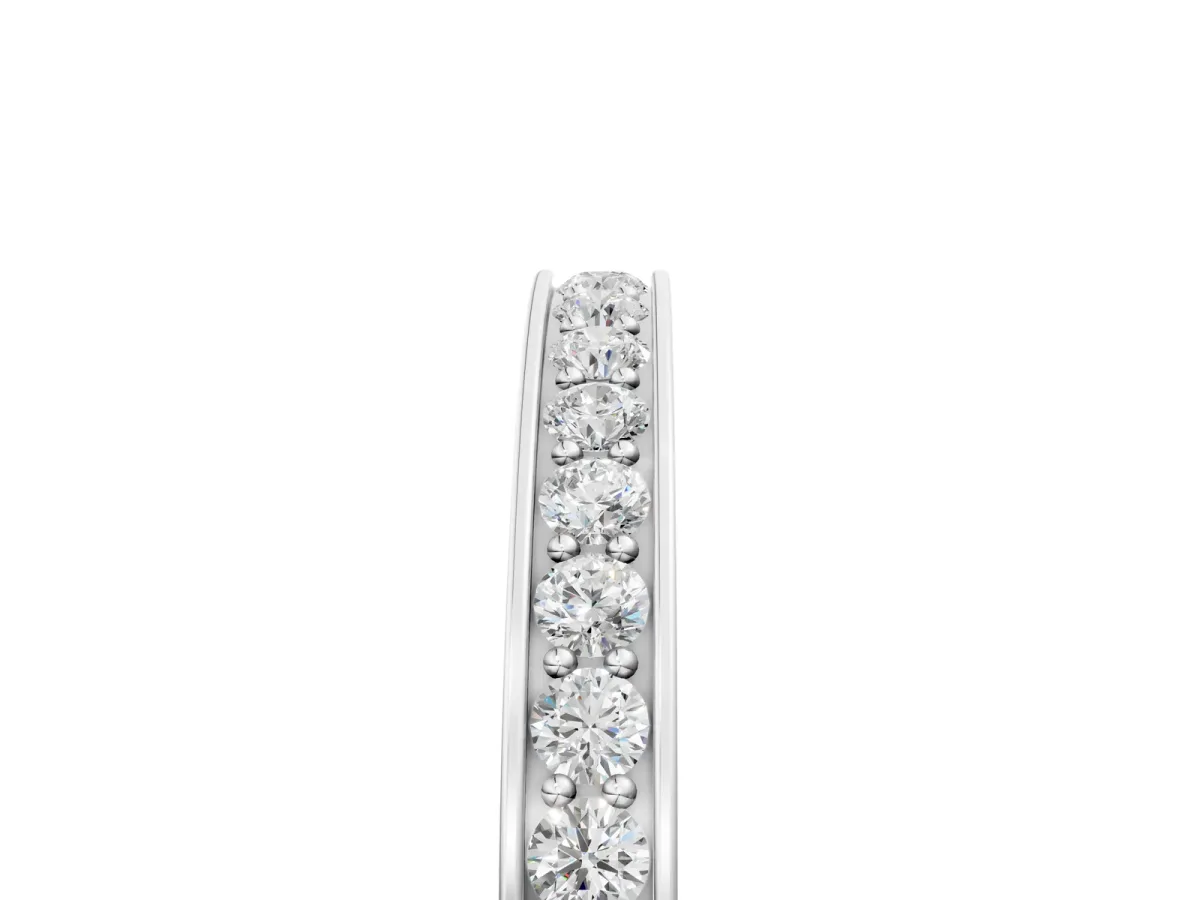 Round Cut Diamond Pavé Eternity Band with Channel Setting Platinum