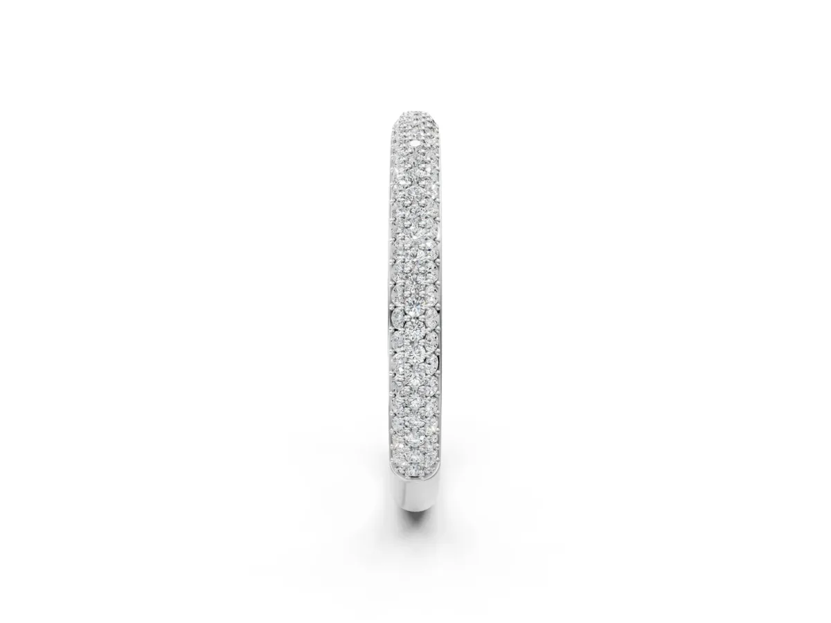 Three-Row Round Diamond Pavé Eternity Band White gold