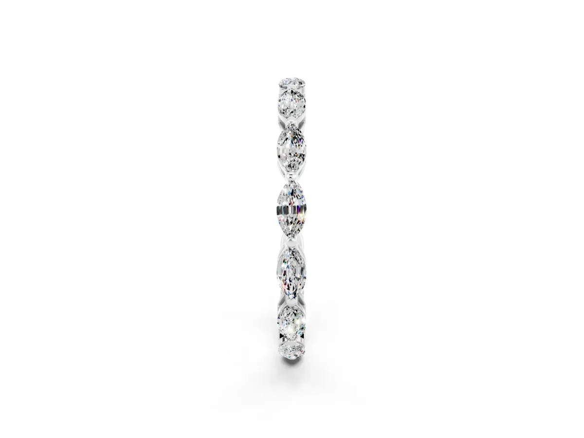 Marquise Moissanite Eternity Band with U-Prong Setting Platinum